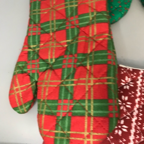 Vintage NOS 4pc Christmas holiday oven bake mitten gloves bundle - Picture 8 of 10
